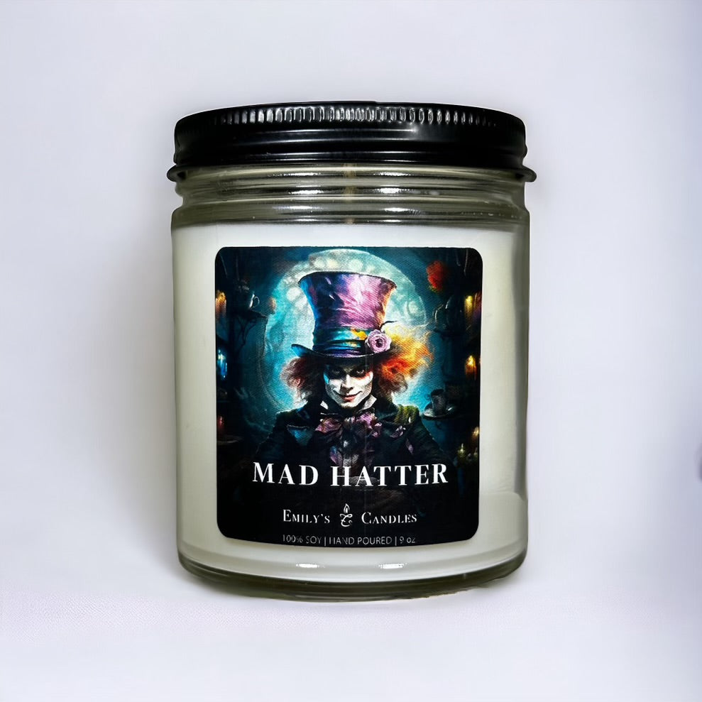 9 Oz 100% Soy Candle Mad Hatter