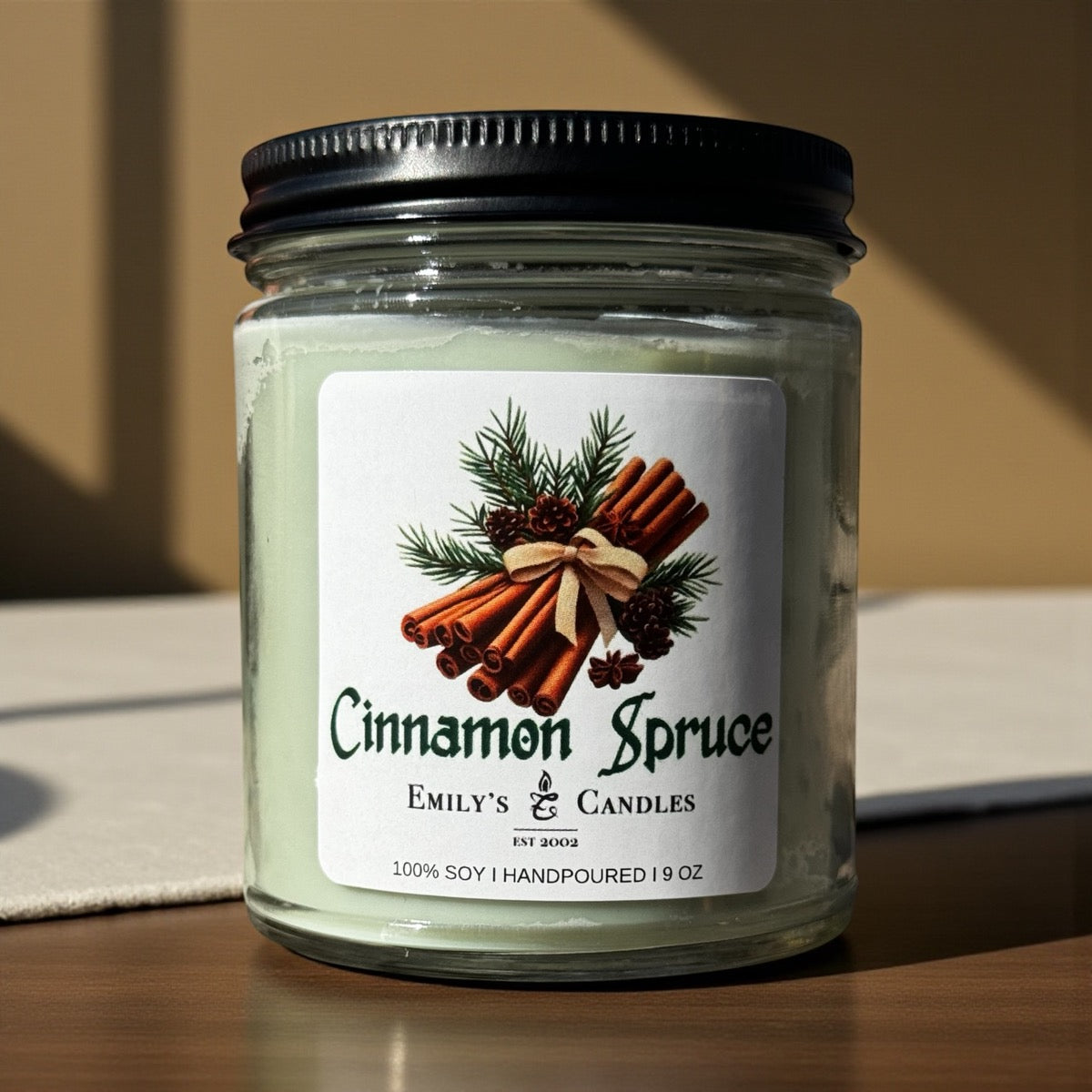 9 Oz Soy Candle Cinnamon & Spruce