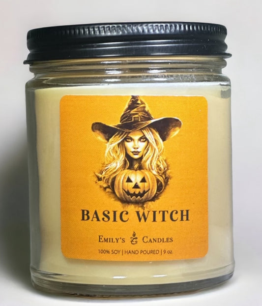 9 Oz 100% Soy Candle Basic Witch