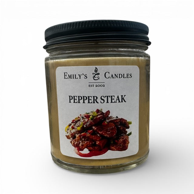 9 Oz Soy Candle Pepper Steak Scent