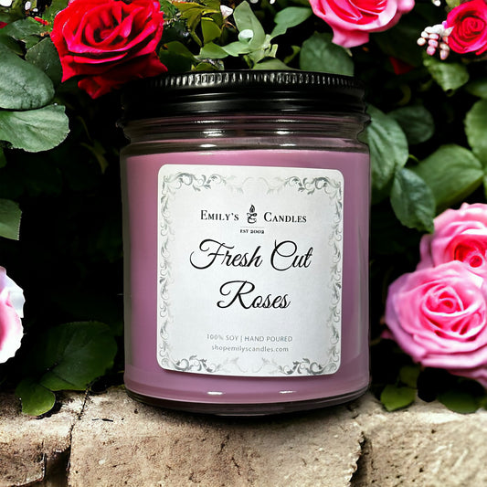 9 Oz Soy Candle Fresh Cut Roses