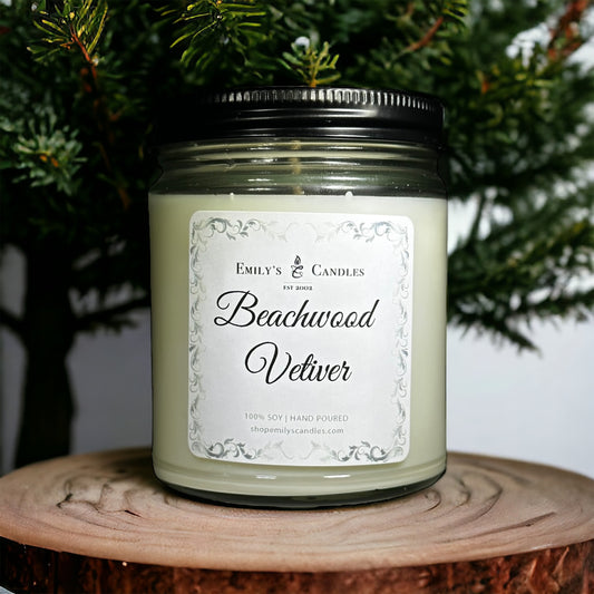 9 Oz Soy Candle Beachwood Vetiver