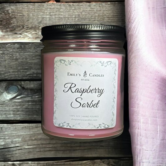 9 Oz Soy Candle Raspberry Sorbet