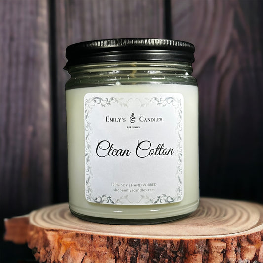 9 Oz Soy Candle Clean Cotton