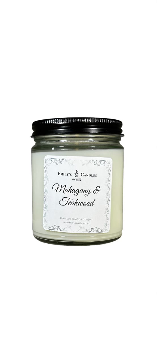 9 Oz Soy Candle Mahogany & Teakwood