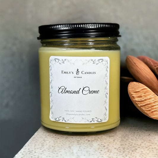 9 Oz Soy Candle Almond Creme
