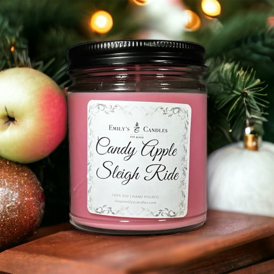 9 Oz Soy Candle Candy Apple Sleighride
