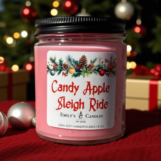 9 Oz Soy Candle Candy Apple Sleighride