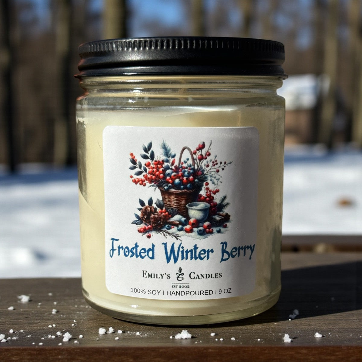 9 Oz Soy Candle Frosted Winterberry