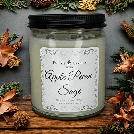 9 Oz Soy Candle Apple Pecan Sage