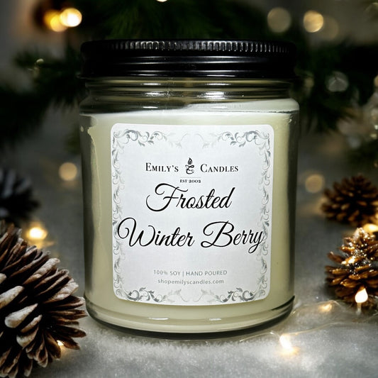 9 Oz Soy Candle Frosted Winterberry