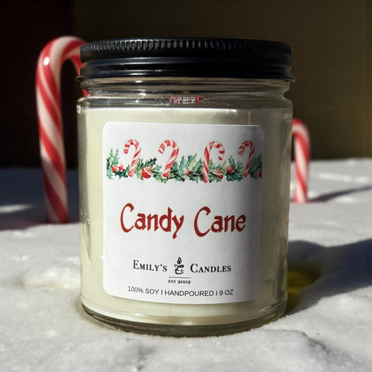 9 Oz Soy Candle Candy Cane