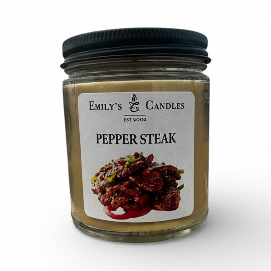 9 Oz Soy Candle Pepper Steak Scent