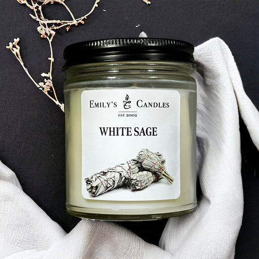 9 Oz Soy Candle White Sage Scented