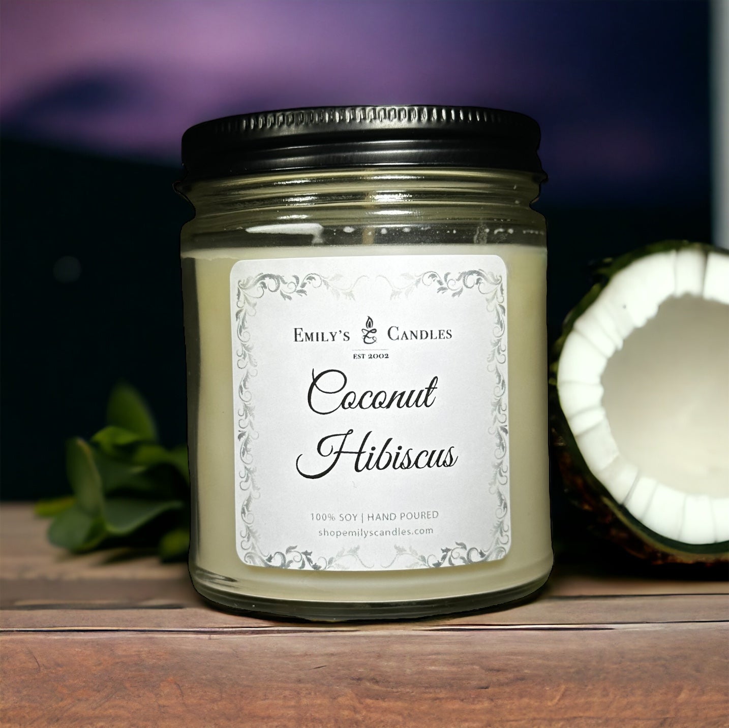 9 Oz Soy Candle Coconut Hibiscus
