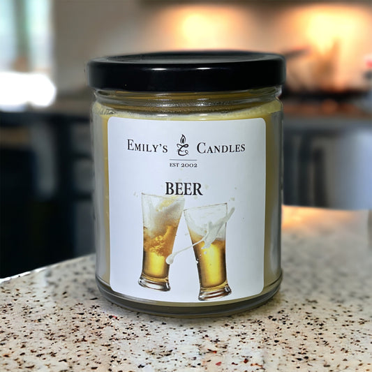9 Oz Soy Candle Beer Scent