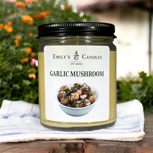 9 Oz Soy Candle Garlic Mushrooms
