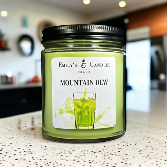 9 Oz Soy Candle Mountain Dew Scent
