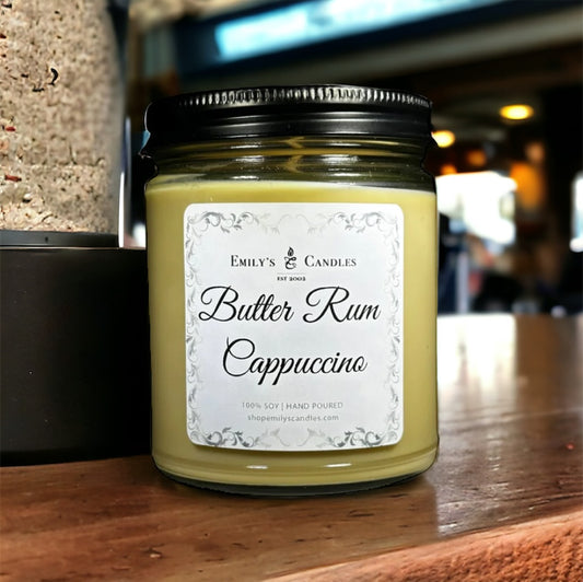 9 Oz Soy Candle Butter Rum Cappuccino