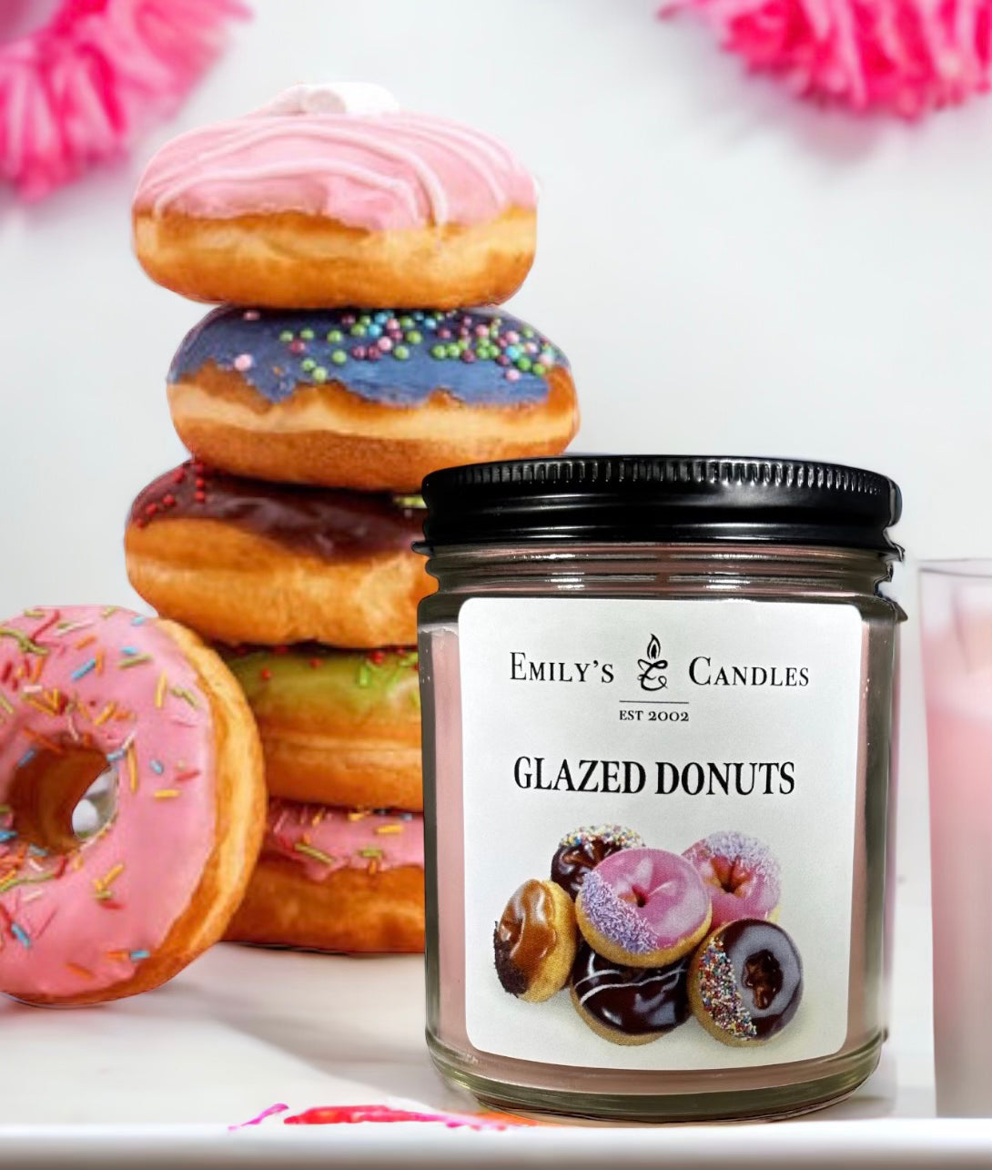 9 Oz Soy Candle Glazed Donut Scent