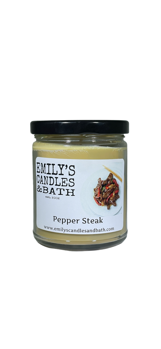 9 Oz Soy Candle Pepper Steak Scent